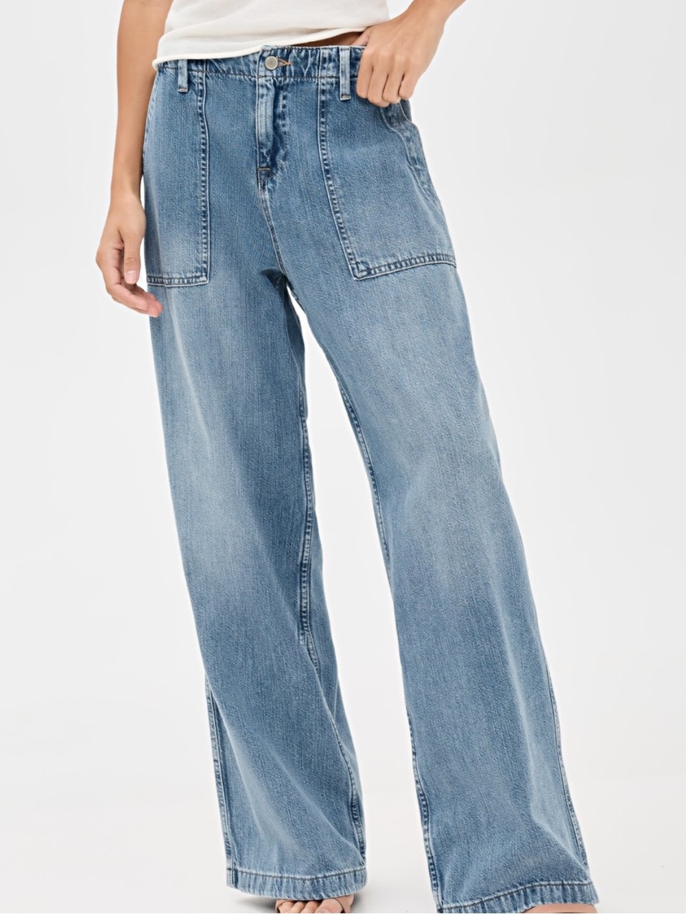 Good American SUPER SOFT! Wide Leg Light Blue Women’s Jeans! New! 0